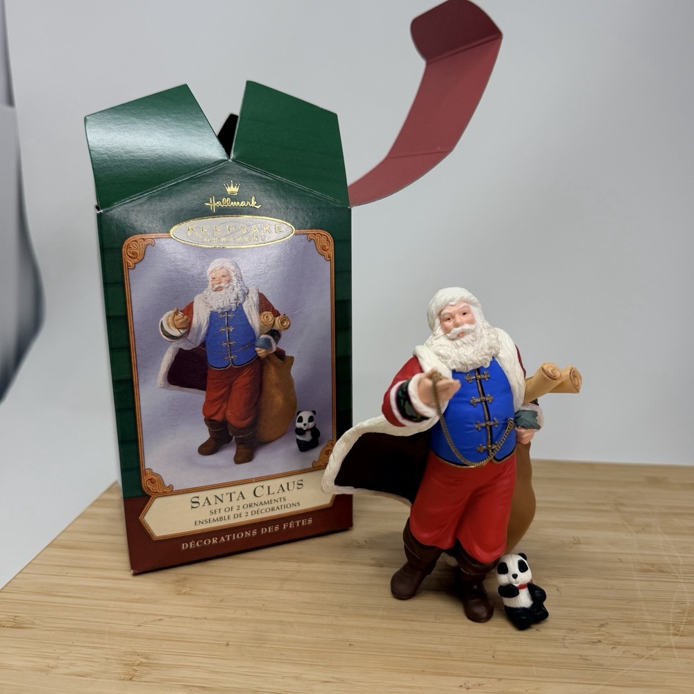 Hallmark Santa Claus & Bear "The Night Before The Night" Keepsake Ornament 2001